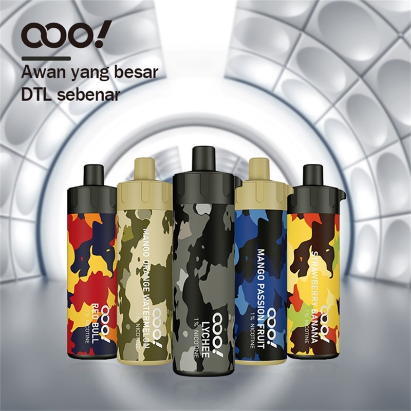 OOO! DTL POD Pakai Buang Disposable Vape DL with adjustable airflow and rechargeable 20ml/15ml