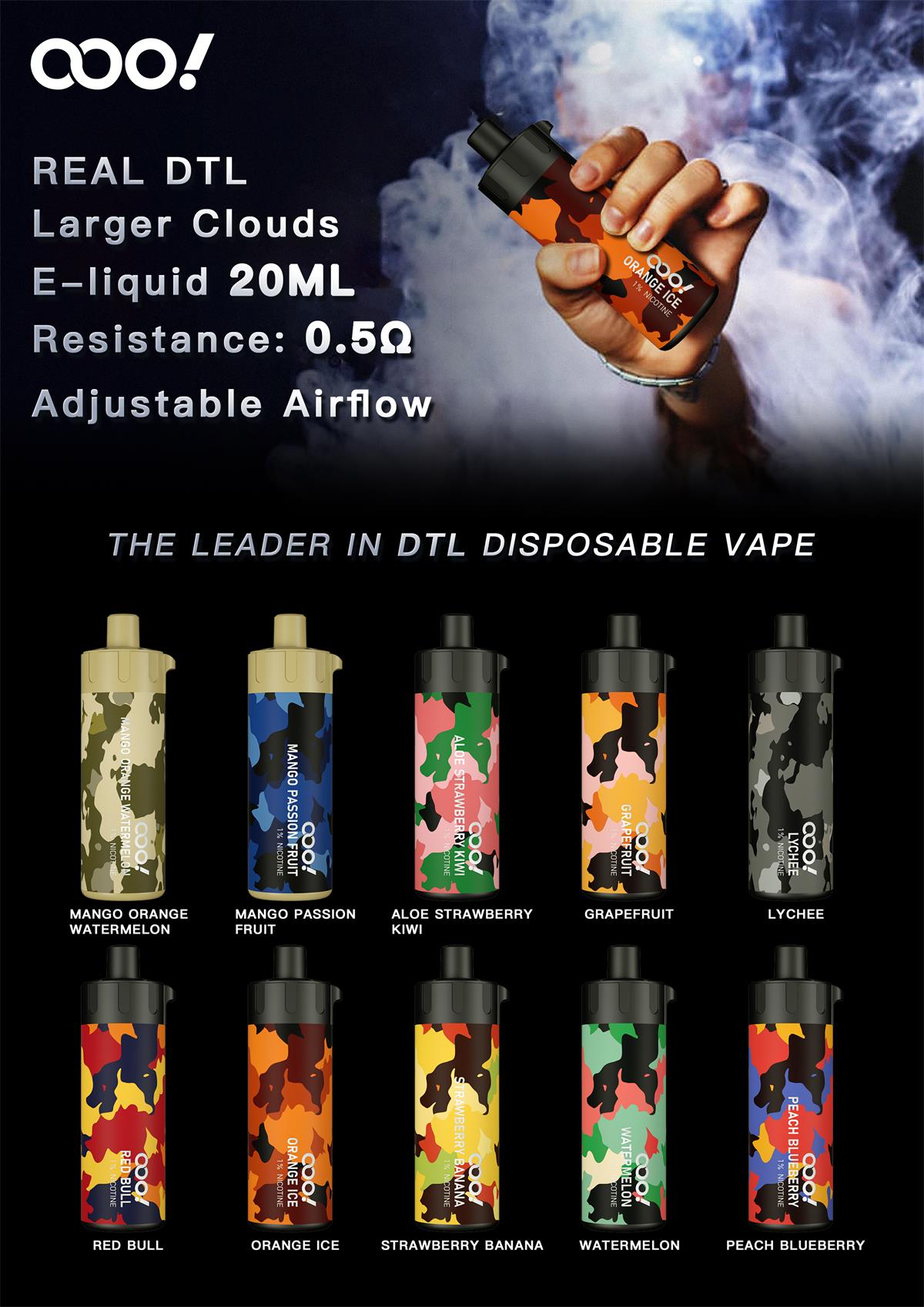 OOO! Malaysia | DTL POD Pakai Buang Disposable Vape POD OEM Supplier, DL Vapes Device Best Price